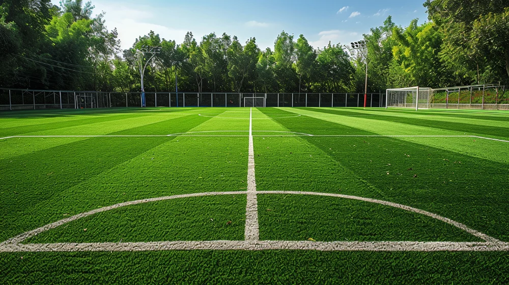 How many straight lines are there on a football pitch?